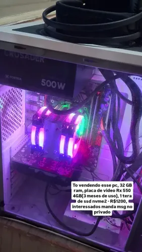 PC Gamer com RX 550 e SSD NVMe
