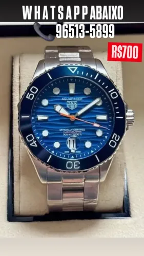 Relógio TAG HEUER AQUARECER AUTOMÁTICO MOSTRADOR AZUL 2025