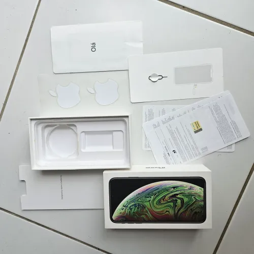 Caixa para iPhone XS MAX 256gb Completa + adesivo e pinça originais