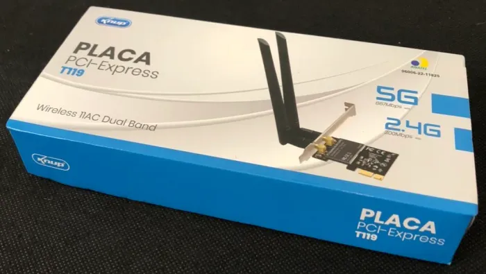 Placa wireless 11AC Dual Band Knup T119 2.4G 300 Mbps e 5G 867 Mbps.