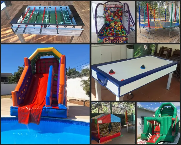 Cama elástica - piscina de bolinhas - tobogã - totó - escorrega gigante