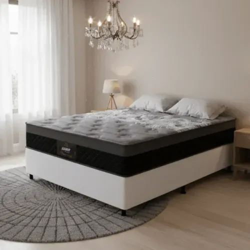 Colchão Casal New York + Base Box Simples - Produto Novo!  Pronta Entrega!  