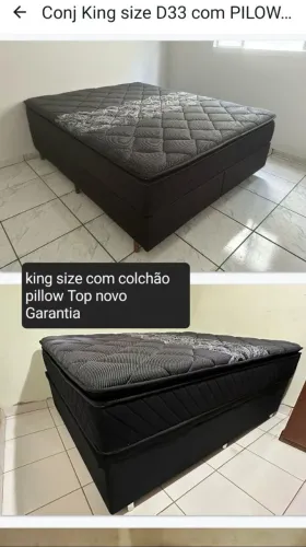 Cama king colchão D-33 pillow Top novo Garantia promoção
