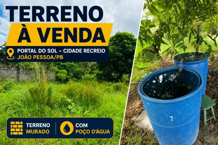 TERRENO À VENDA | PORTAL DO SOL  CIDADE RECREIO | JOÃO PESSOA/PB