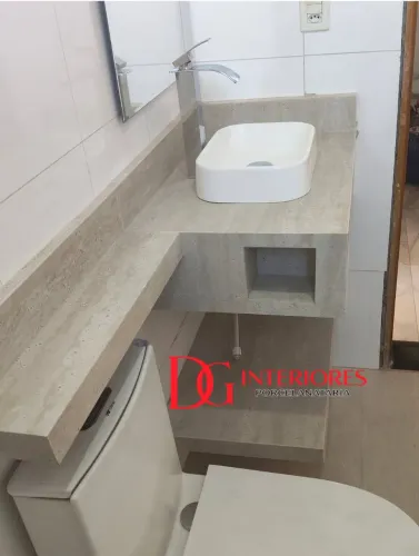 Pias esculpidas em porcelanato sob medida
