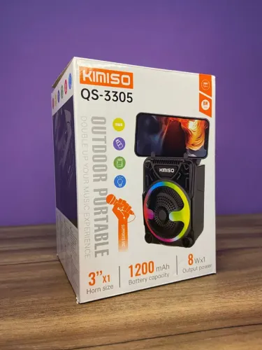 *Caixa de Som Bluetooth Amplificadora Led RGB Kimiso QS-3305*