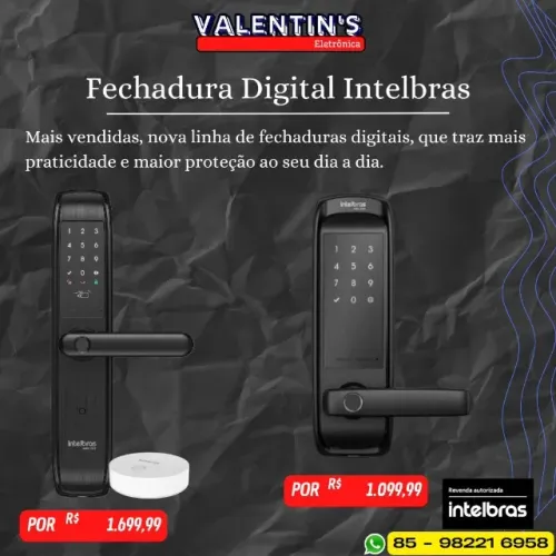 Fechadura digital Intelbras de embutir com ou sem Wi-FI