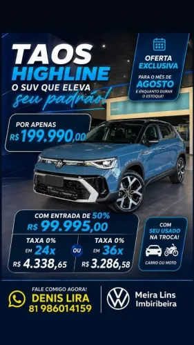 Volkswagen Taos Highline 1.4 250 TSI Flex AUT 2026
