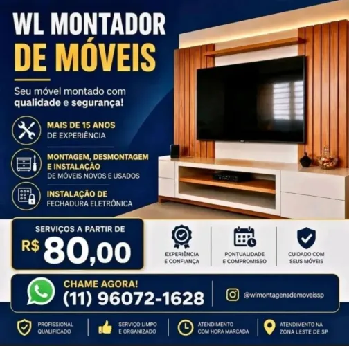 Montador de Móveis Profissional ZONA LESTE de São Paulo