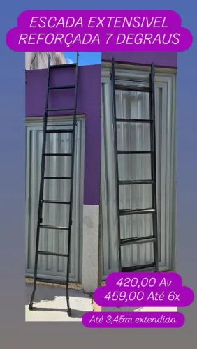 Escadas de Ferro Reforçada Extensivel 3,45m