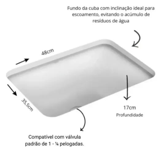 Cuba De Embutir Deca Branco Retangular