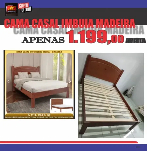 CAMA IMBUIA MADEIRA CASAL
