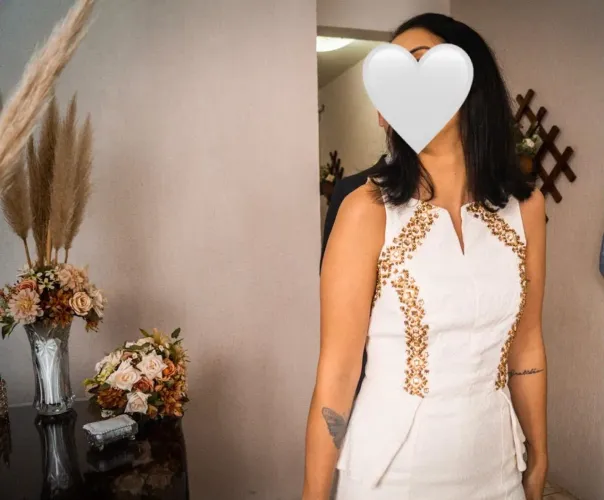 Vestido branco curto - casamento civil