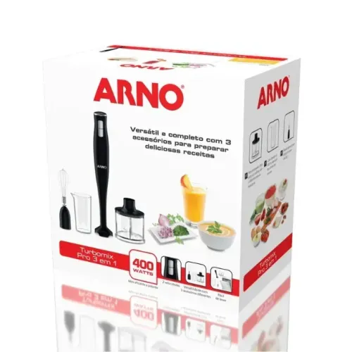Mixer Arno TurboMix Pro 400W MX31, 3 em 1 com Processador 220V (Novo e Lacrado)
