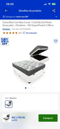 Vendo cama box casal com baú