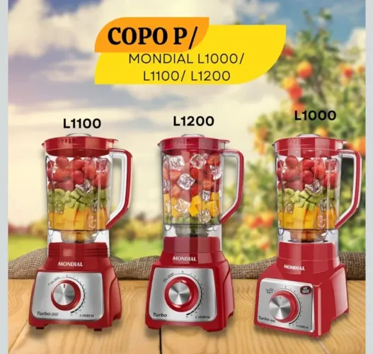 Copo Liquidificador Mondial Premium L1000 Vermelho Cristal