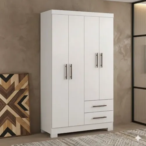 Guarda Roupa Solteiro Vitória Branco Novo