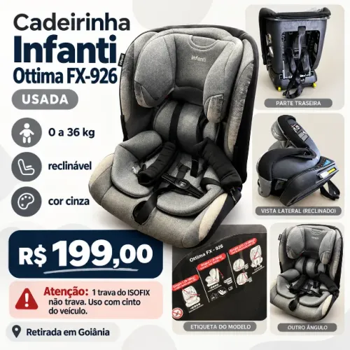 Cadeirinha Infanti Ottima FX-926 0 a 36 kg Cinza