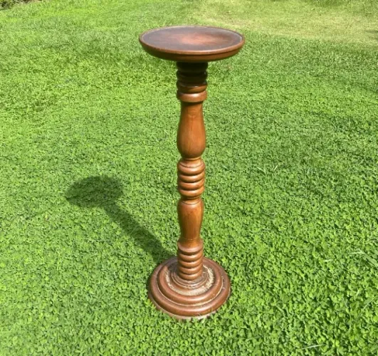 Pedestal Floreira Colonial em Madeira Maciça Torneada