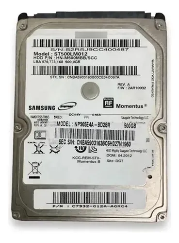 HD Samsung 500GB SATA 2.5" para Notebook - SMART Saudável Testado
