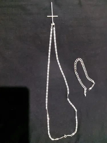 Cordão de prata e pulseira de prata