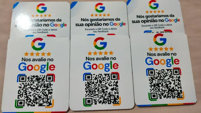 Plaquinha de avaliações do Google