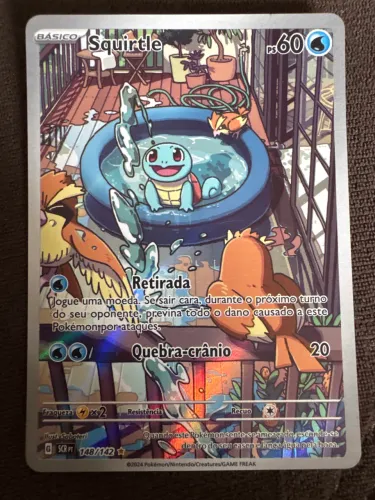 Carta Pokémon Squirtle 148/142 - Holográfica / Ilustração Especial