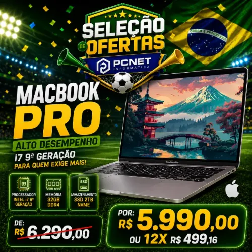 MacBook Pro A2251 | Intel I7 9ª Geração | 32GB RAM | SSD 2TB NVMe