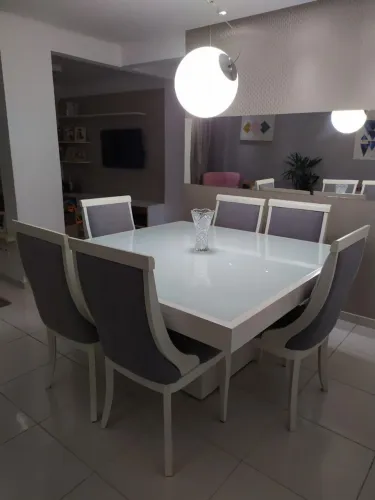 ? Mesa semi nova com Vidro Laqueado - Oportunidade! ?