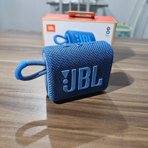 Caixa de Som JBL GO3 Original Azul na Caixa.