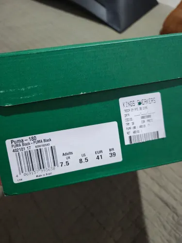 Tênis Puma 180 Triple Black Tam 39 BR (Original na Caixa Kings Sneakers)