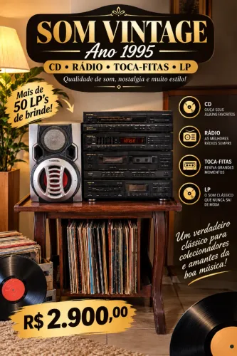 Som com Lp, Rádio, Toca Fita, Cd + 50 Lp's