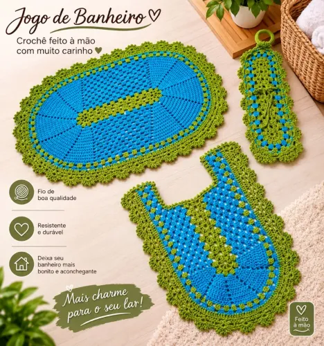 Jogo de banheiro em croche
