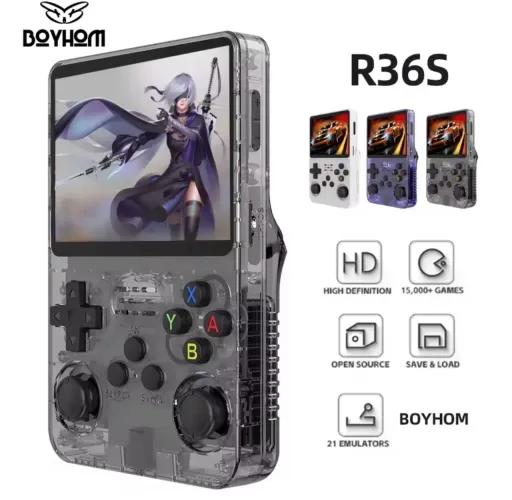 Console Portátil R36S + de 15.000 Jogos Vídeo Game 64g Linux Tela IPS 3.5?
