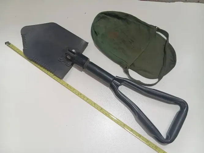 Pá Dobrável Militar de Campanha com Capa de Lona | Camping, Pesca e Off-Road