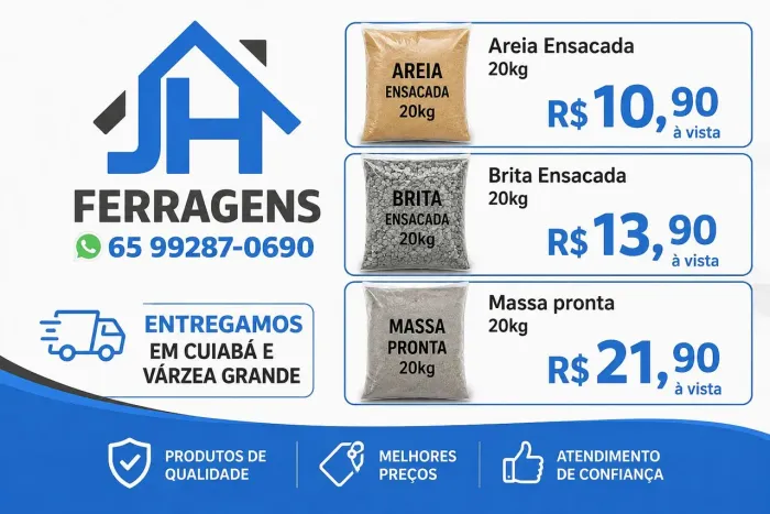 Areia e Brita Ensacada 20kg