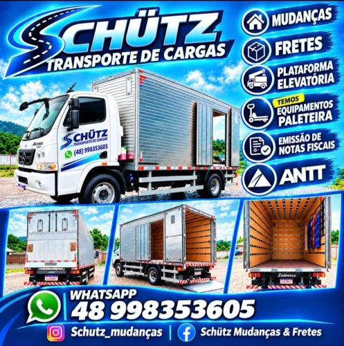 Caminhão Baú com Plataforma Elevatória Fretes Mudanças Transporte de Cargas