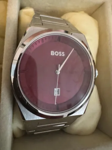 Relógio Hugo Boss - Original - Masculino - Aço Inoxidável & Mostrador Bordô