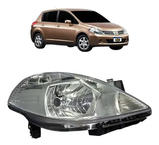 Farol Dianteiro Direito Nissan Tiida 2007 A 2013 Cromado Direito/passageiro