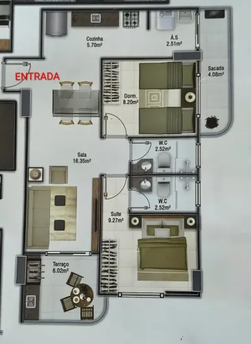 Apartamento com varanda gourmet guilhermina .