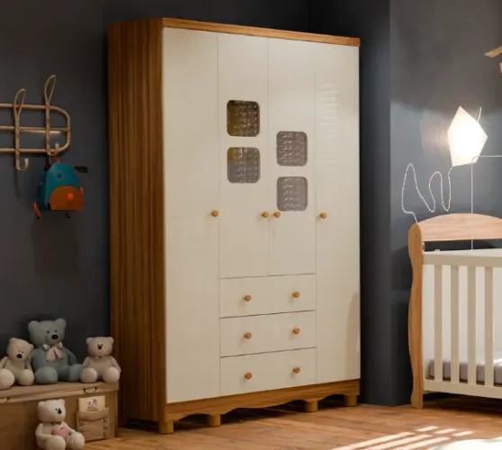 Guarda-Roupa MDF Lumi 4 Portas 100% MDF (Novo)
