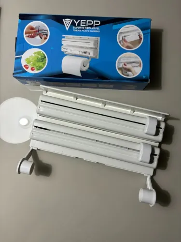 Suporte de Cozinha 3 em 1 - Para Papel Toalha, Filme e Alumínio - Yepp