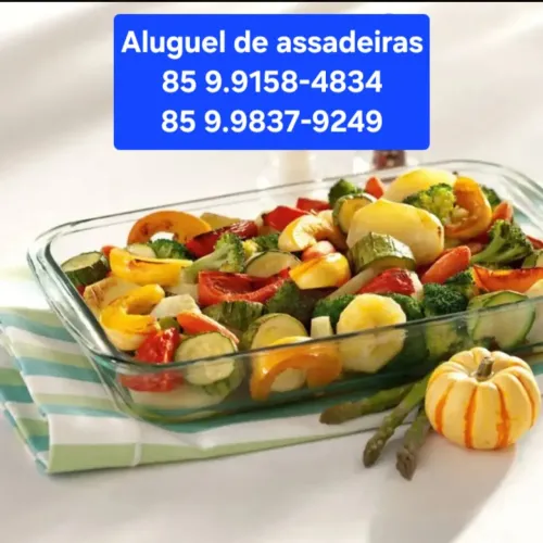 Aluguel de travessas assadeiras de vidro marinex