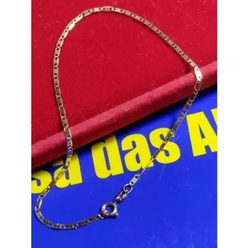 Pulseira Ouro 18 Kilates Piastrini Maciço 1 mm Peso 0.80 Gramas Maciça