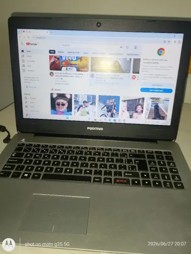 Notebook positivo bateria boa fone mochila pra transportar 