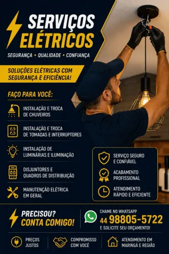 Eletricista em Maringá atendimento rápido