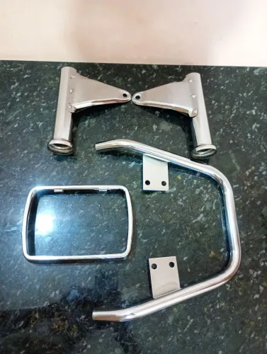 Kit suporte farol, aro farol, alça cromados 