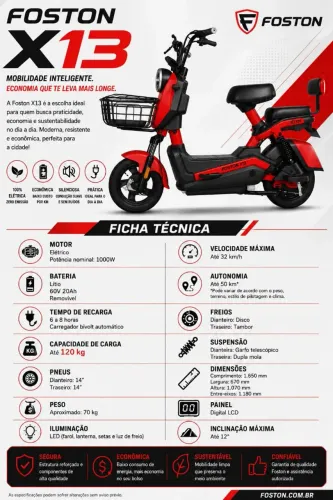 Scooter Elétrica X13 1000w