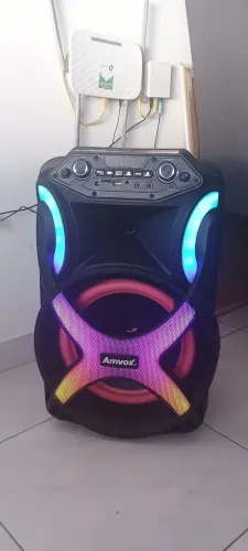 ? Caixa de Som Amvox 680W PMPO - Bluetooth com Bateria Recarregável ?