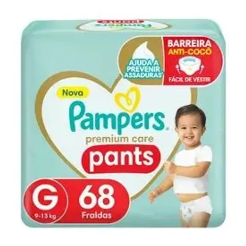 Fralda Pampers Pants Premium Care G Com 68 Unidades - Validade 2028